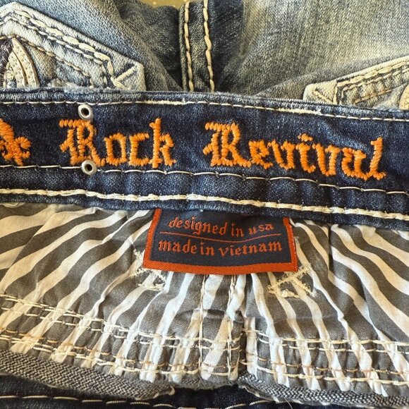 Women's 24 Rock Revival Montara Bootcut/Cut Off Jeans Shorts - Picture 5 of 8